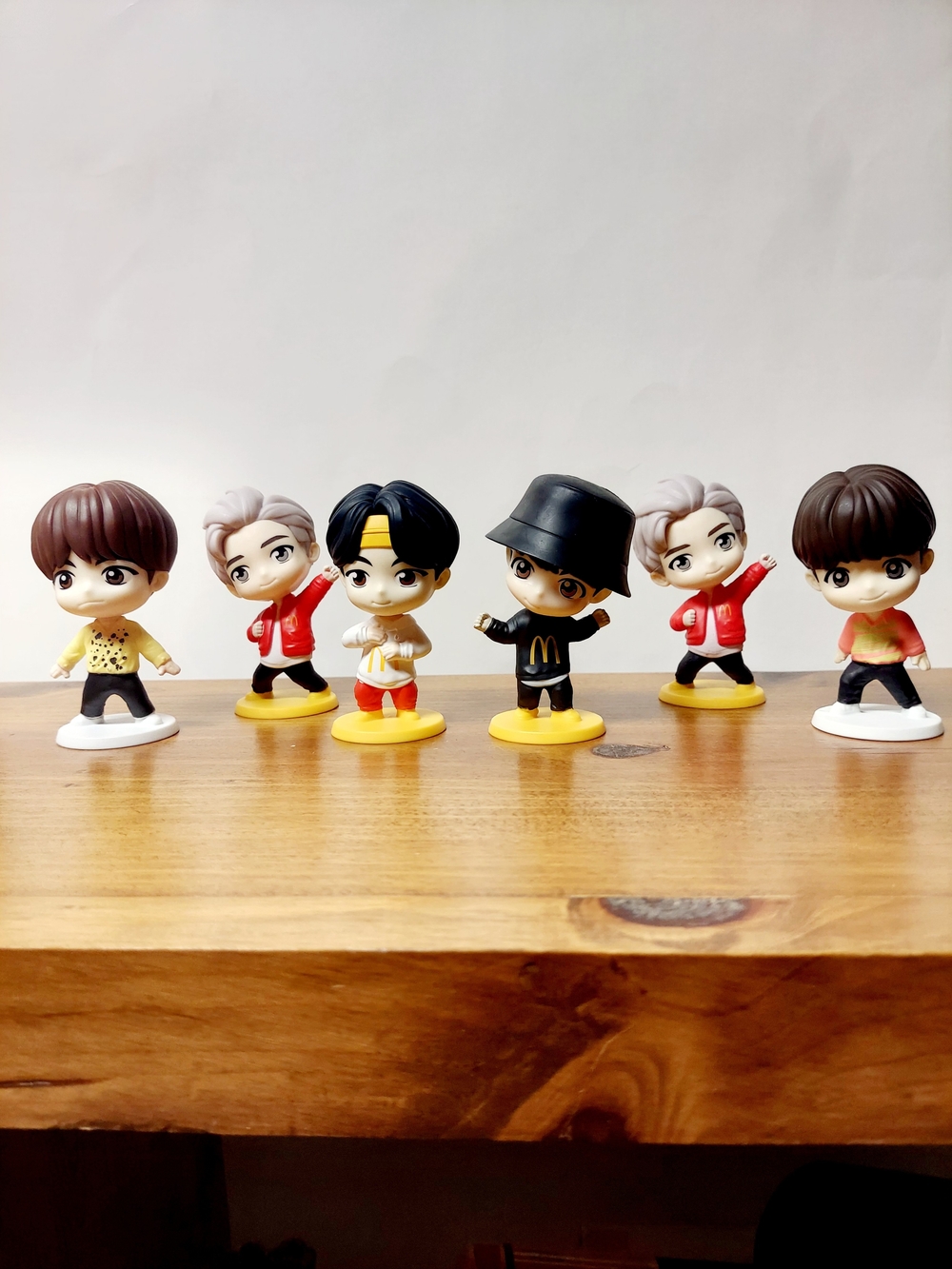 McDonald's BTS Tiny Tan 3.5" 2 Throwback and 4 Encore Edition Figures (6 total)